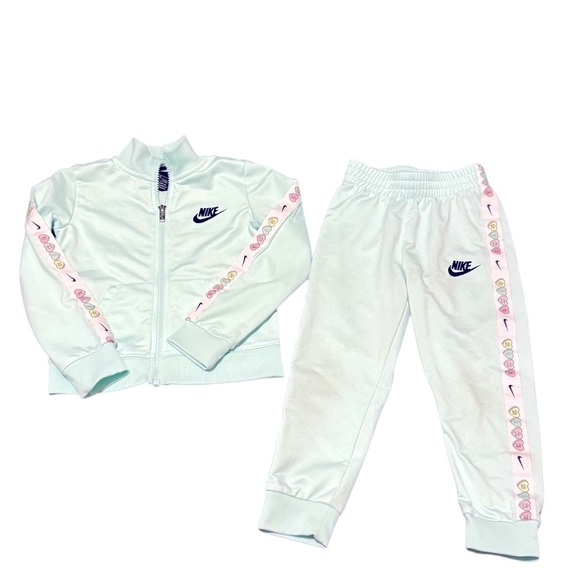 Kids Nike Track Set Full Zip Jacket and Pants Joggers Size 4T Mint Color - Picture 1 of 5